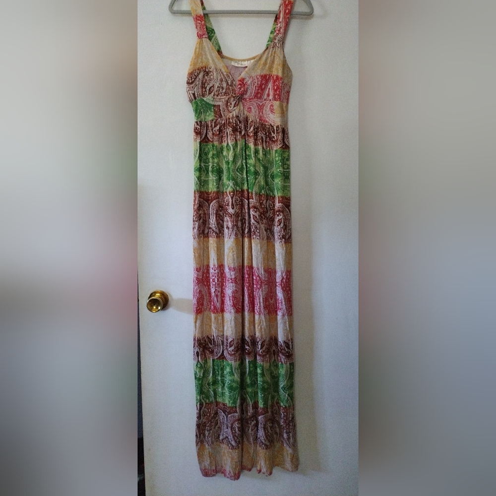 Allison Brittney multicolored Paisley patterned Maxi dress size M